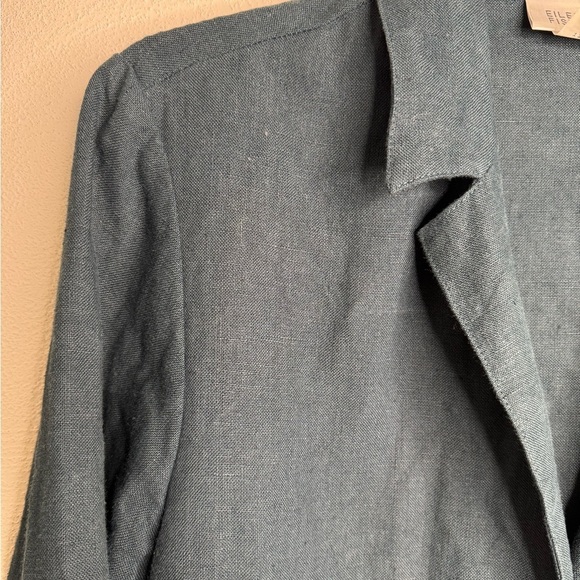 Eileen Fisher Blue Linen Jacket - Picture 3 of 6